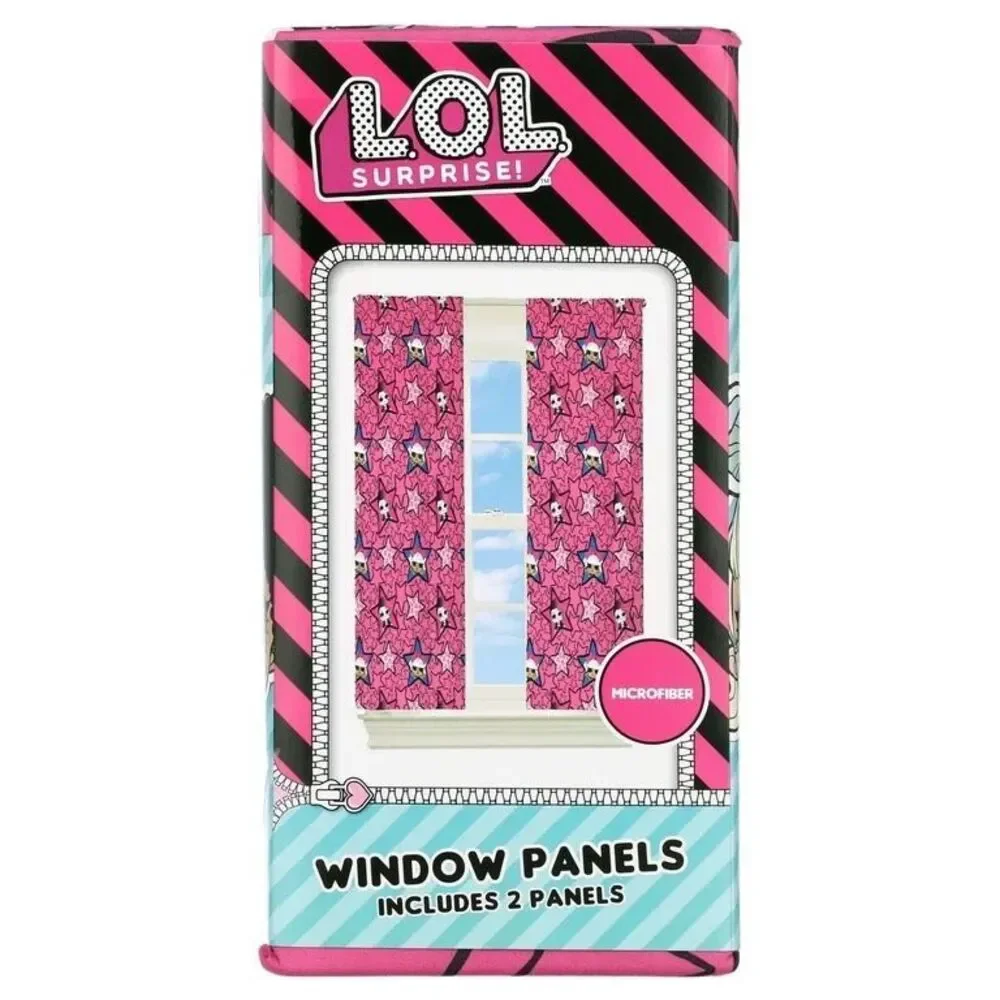 L.O.L. Surprise! Kids 2 Piece Light Filtering Bedroom Curtain Set, 63